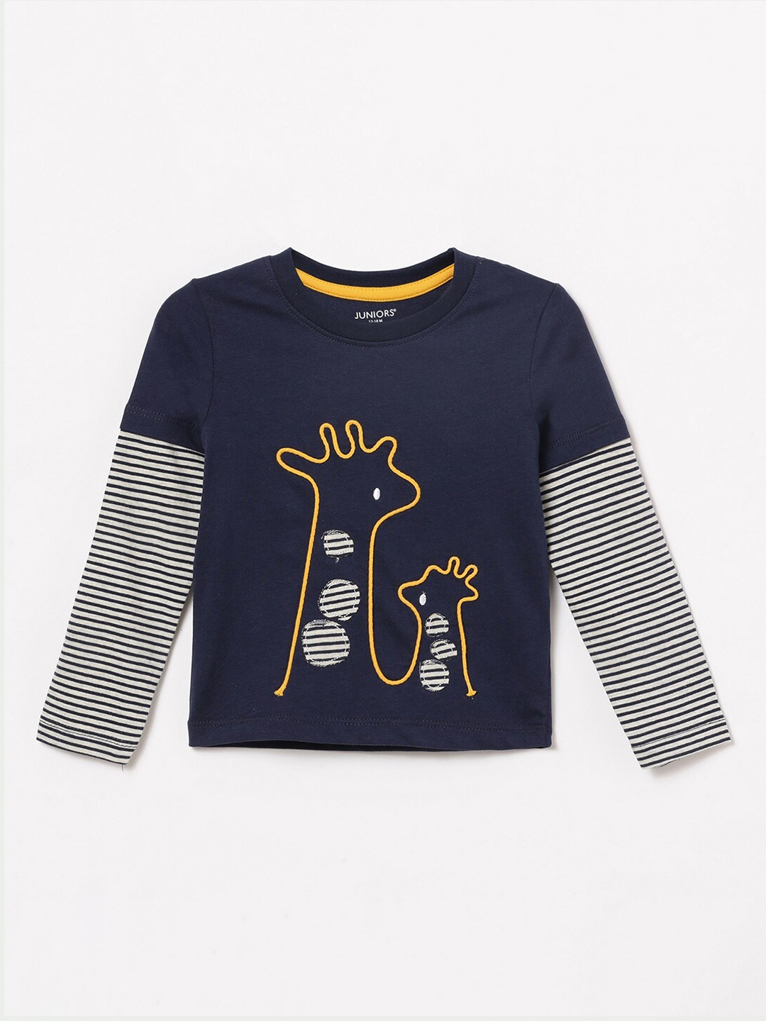 

Juniors by Lifestyle Boys Printed Applique Pure Cotton T-shirt, Navy blue