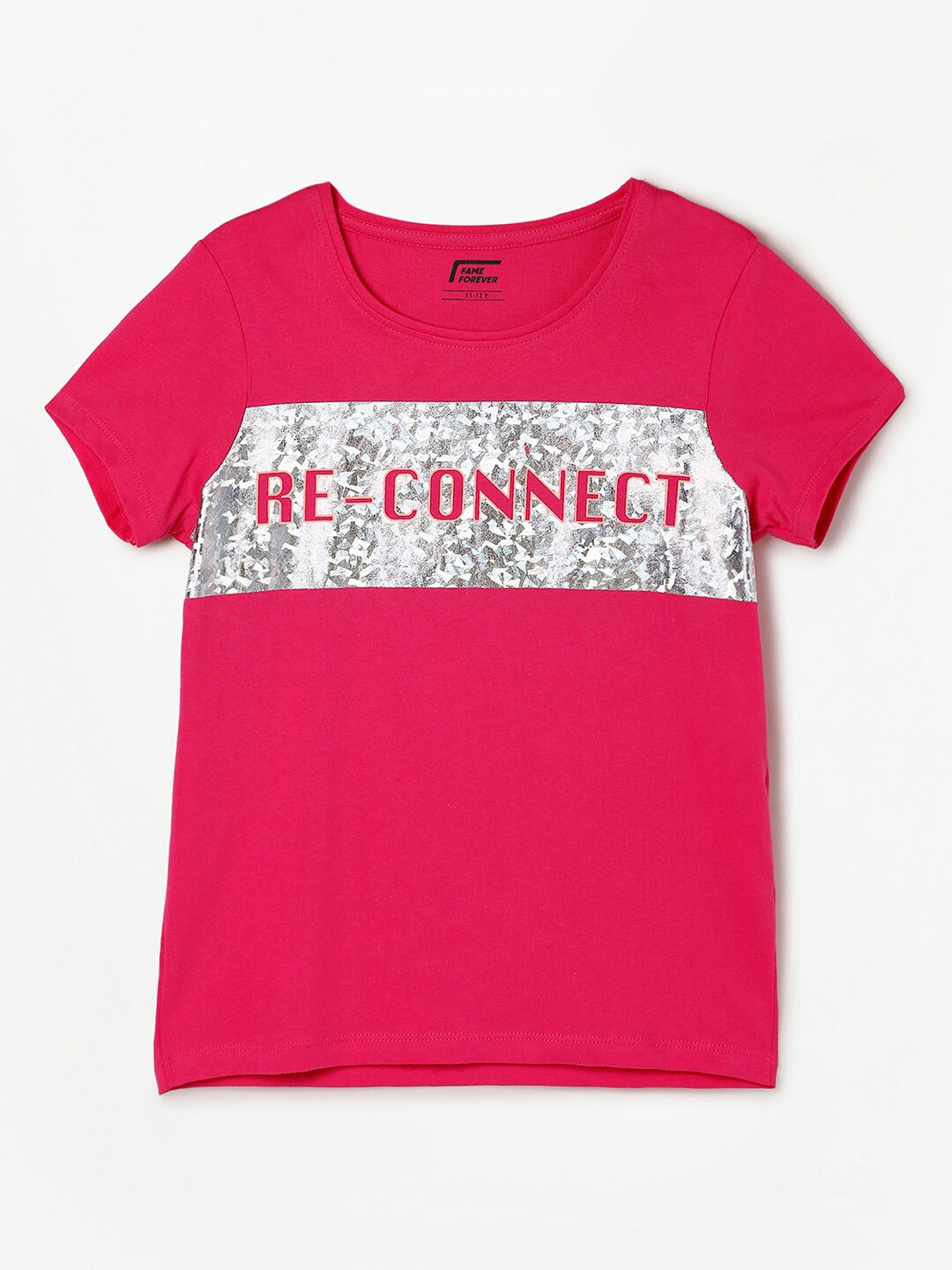 

Fame Forever by Lifestyle Girls Typography Printed Pure Cotton T-shirt, Pink