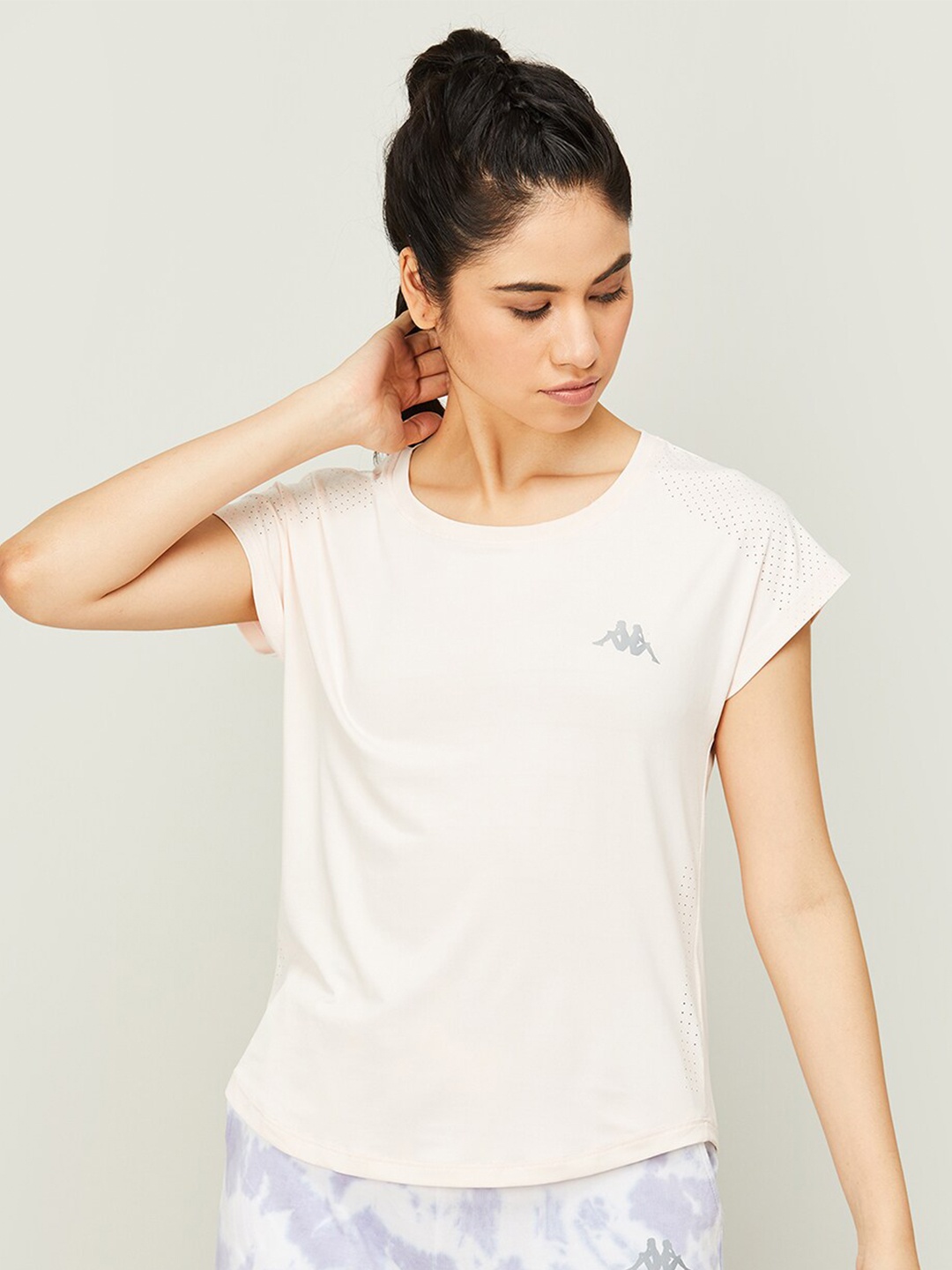 

Kappa Women Extended Sleeves Pure Cotton T-shirt, Pink