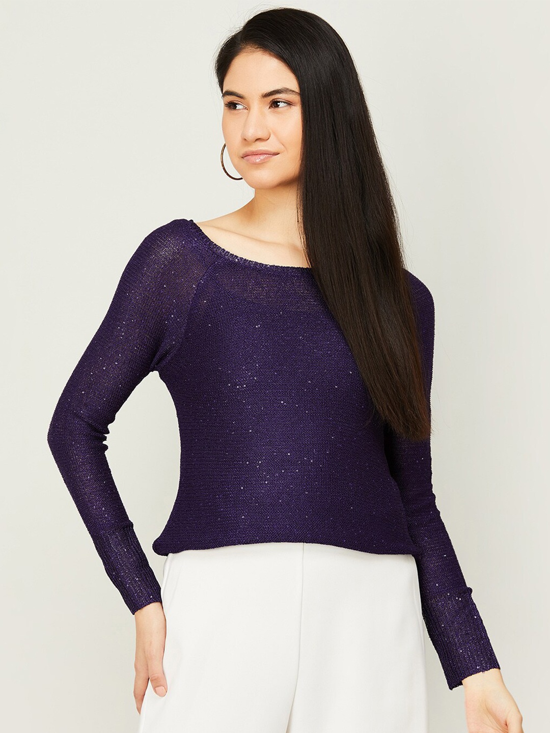 

CODE by Lifestyle Polyester Embellished Top, Blue