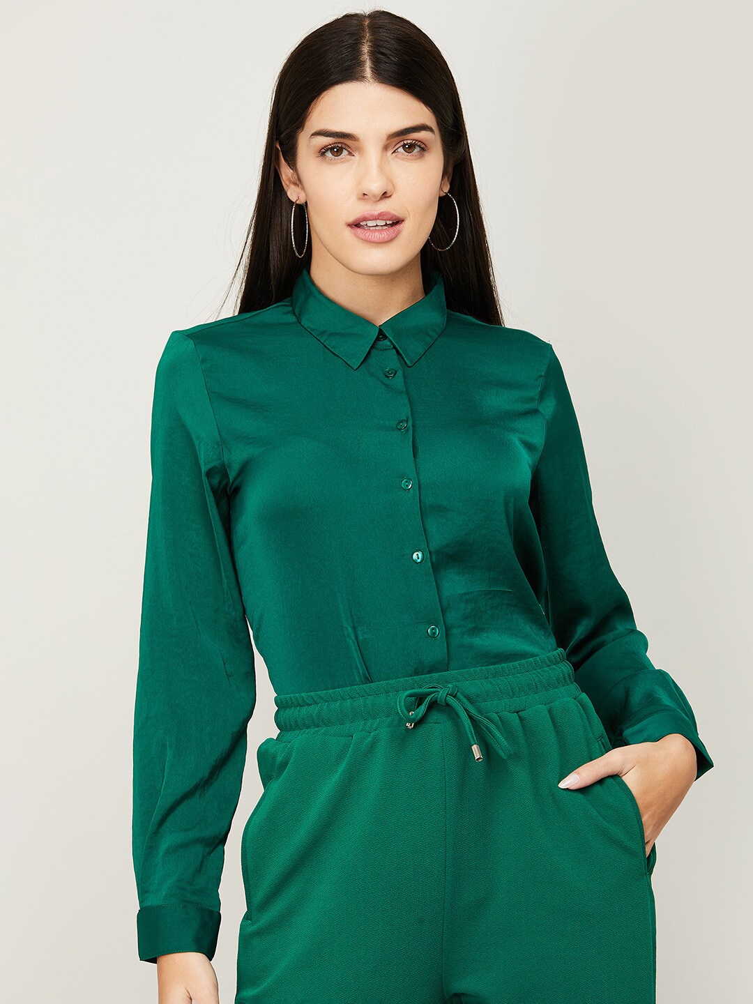 

CODE by Lifestyle Polyester Shirt Style Top, Green