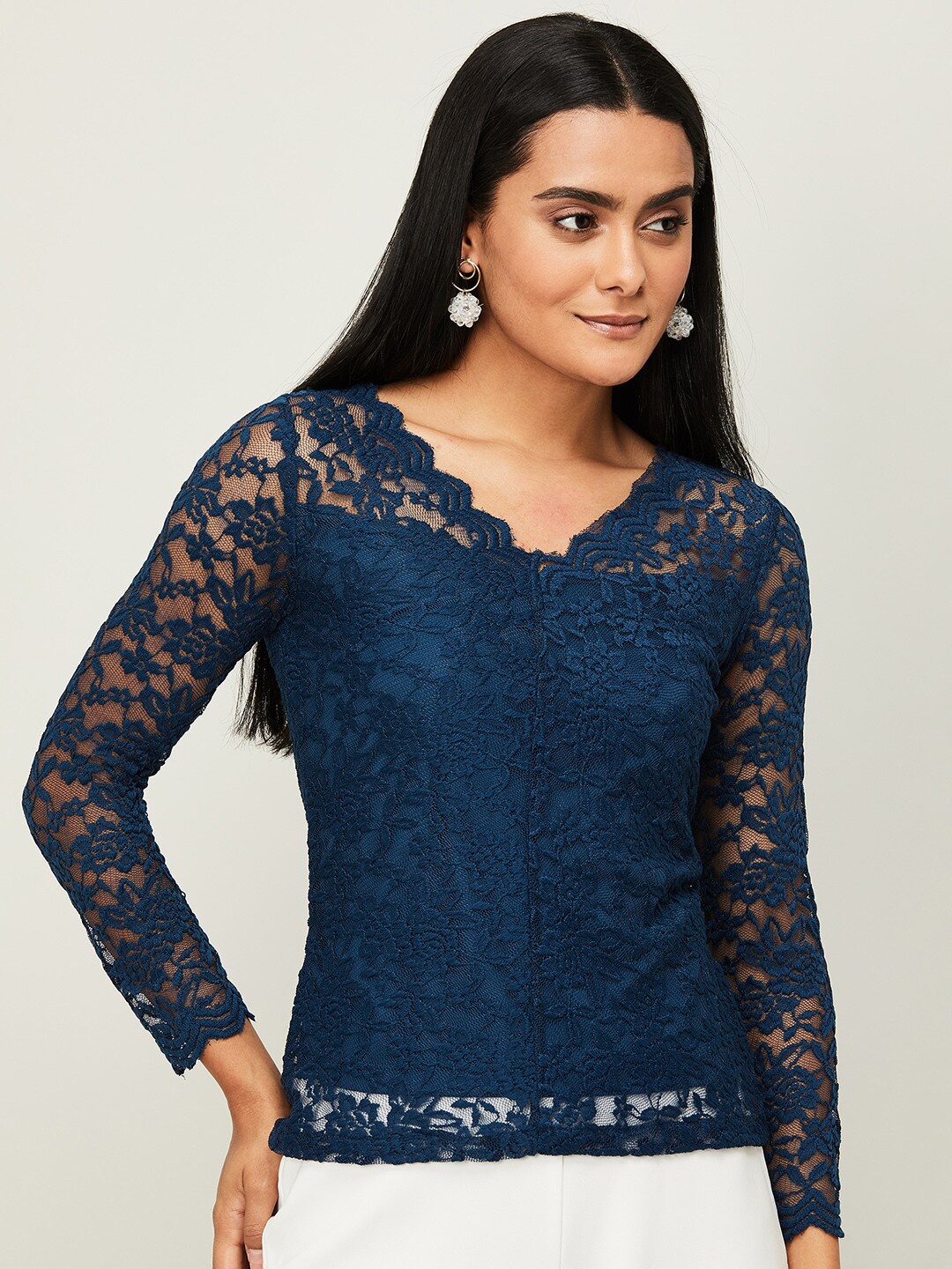 

CODE by Lifestyle Nylon Floral Top, Teal