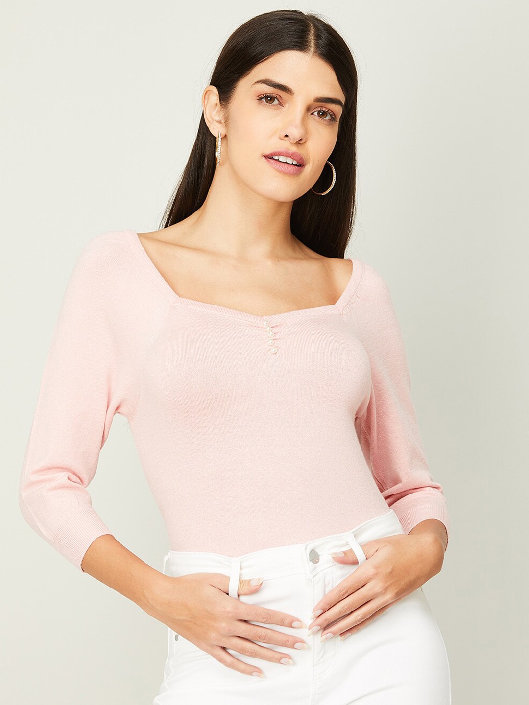

CODE by Lifestyle Sweetheart Neck Top, Pink