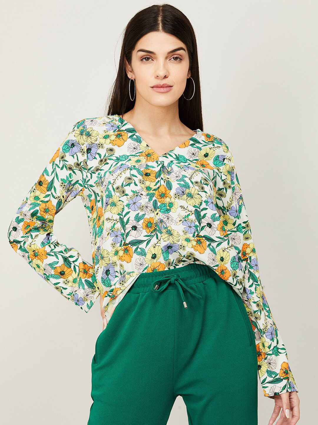 

Fame Forever by Lifestyle Floral Print Top, White