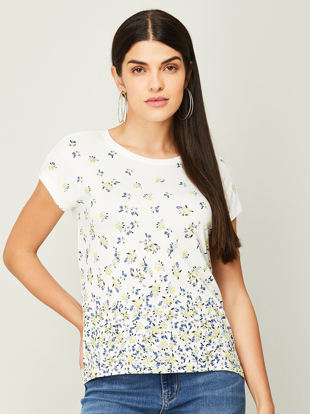 

Fame Forever by Lifestyle Floral Print Top, White