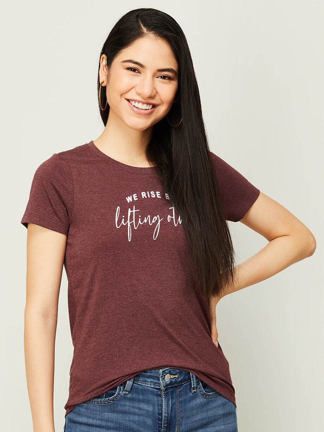 

Fame Forever by Lifestyle Solid Regular Top, Brown