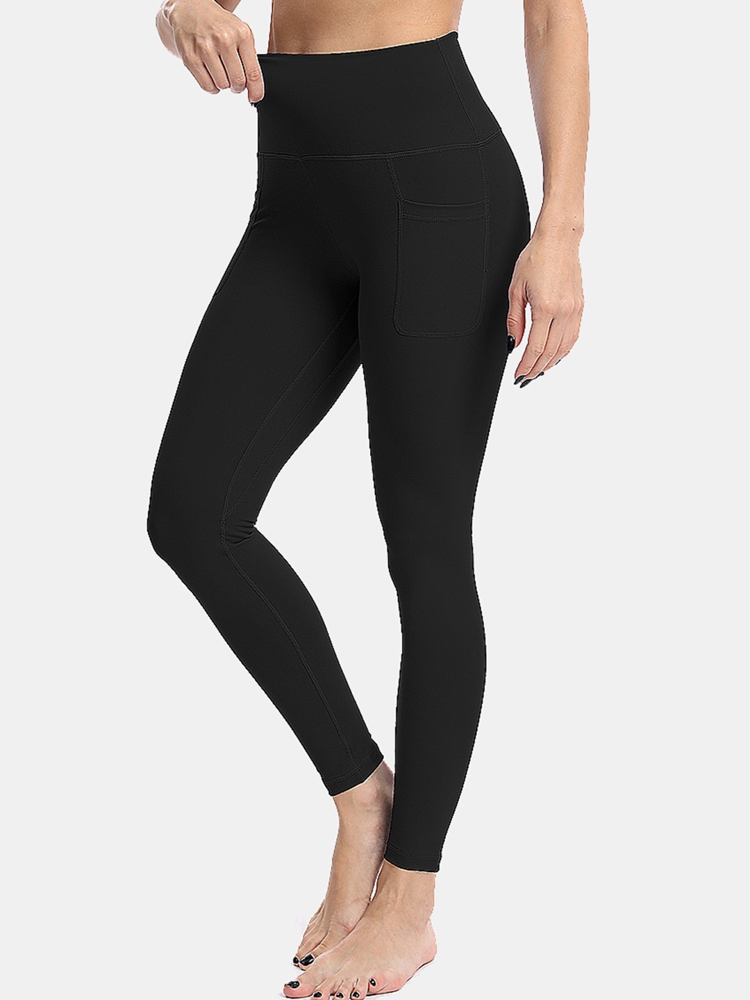 

URBANIC Women Solid Ankle-Length Tights, Black