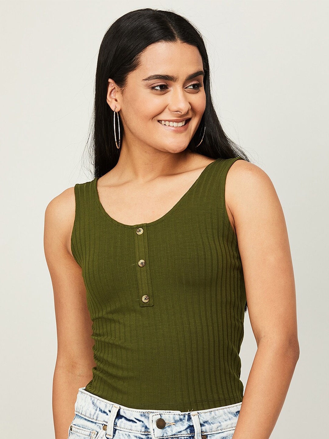 

Ginger by Lifestyle Solid Crop Top, Olive