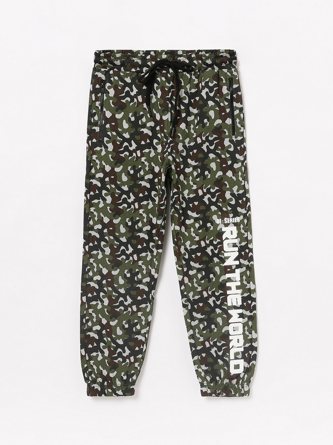 

Fame Forever by Lifestyle Boys Camouflage Pure Cotton Joggers, Olive