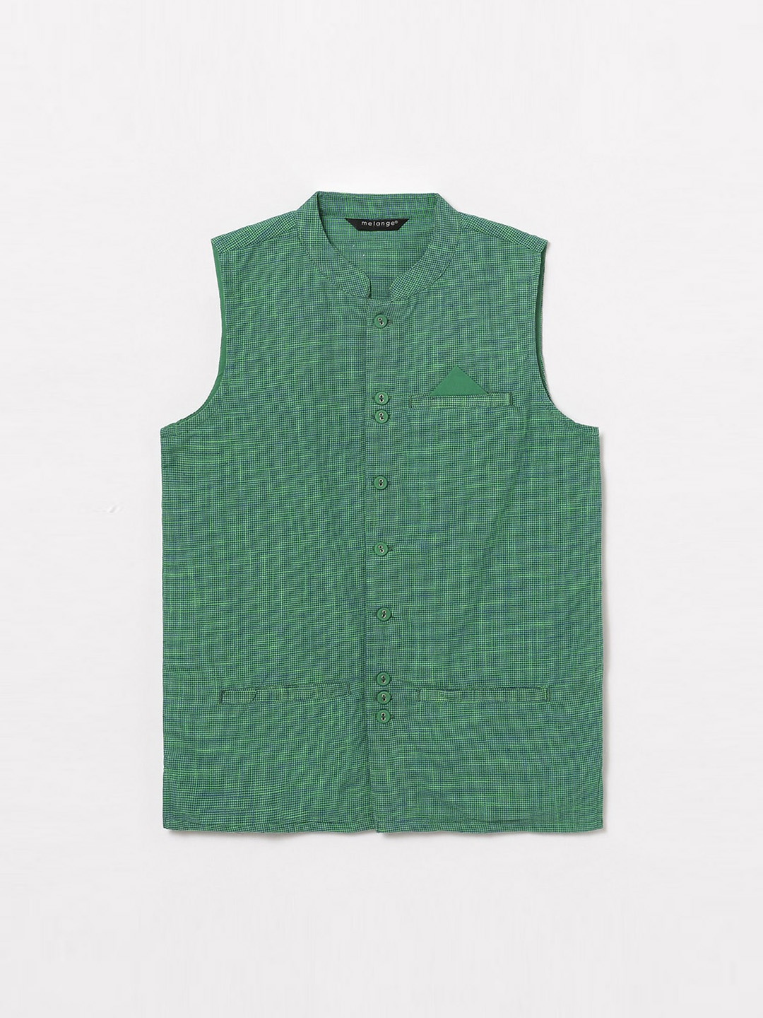 

Melange by Lifestyle Boys Green Pure Cotton Waistcoat