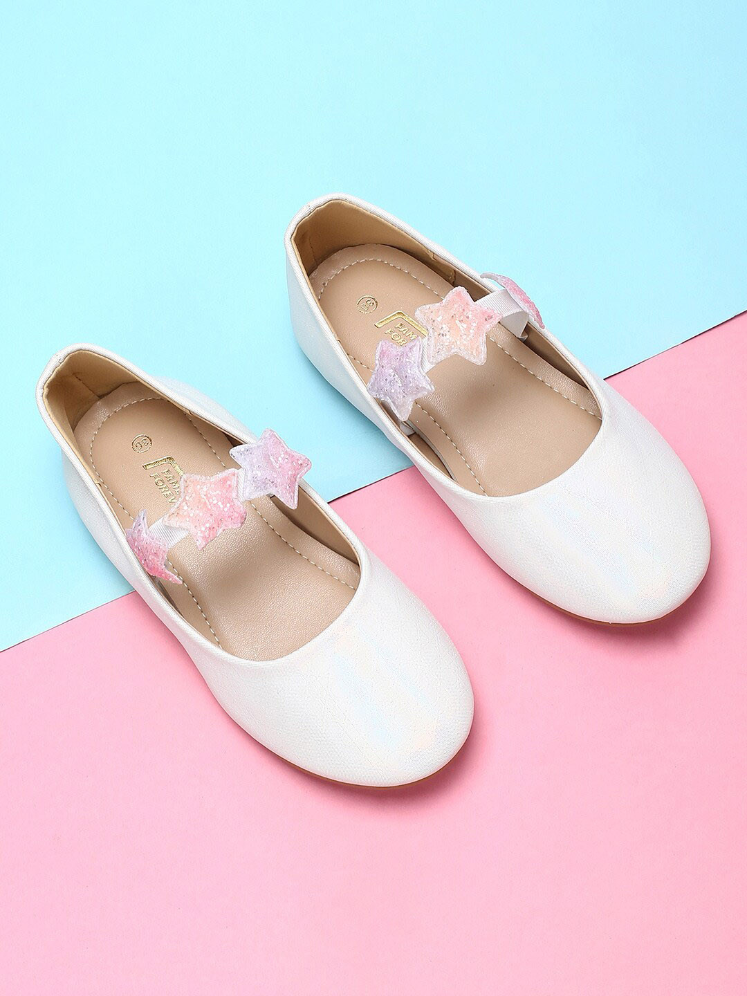 

Fame Forever by Lifestyle Girls Embellished Ballerinas Flats, White