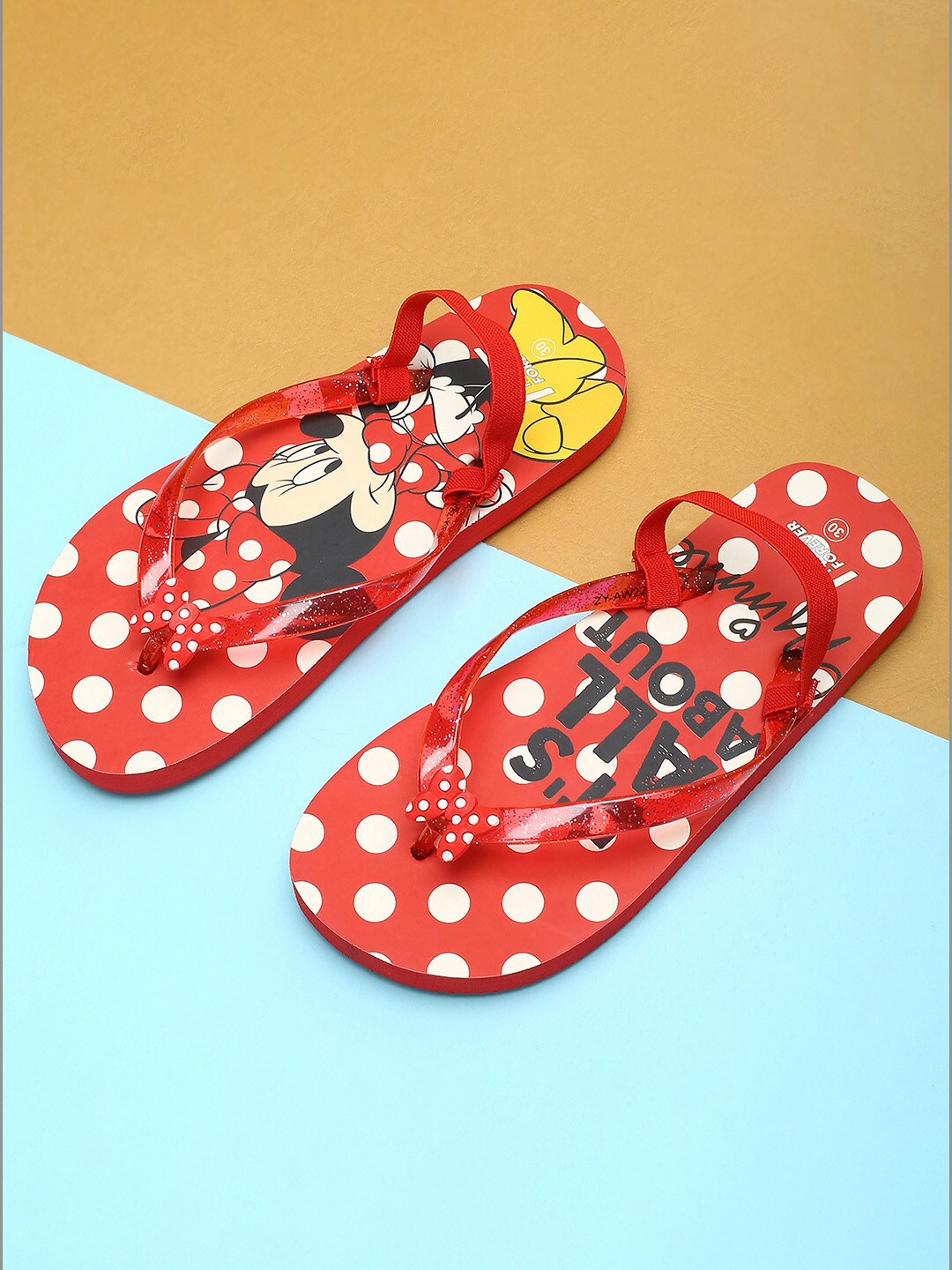 

Fame Forever by Lifestyle Girls Red & White Printed Rubber Slip-On