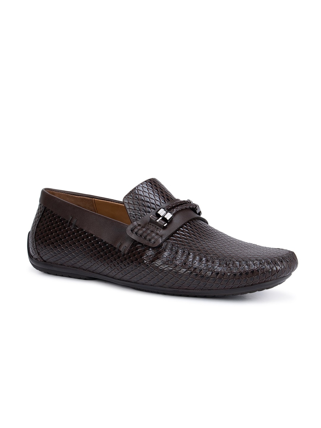 

ROSSO BRUNELLO Men Textured Formal Shoes, Coffee brown