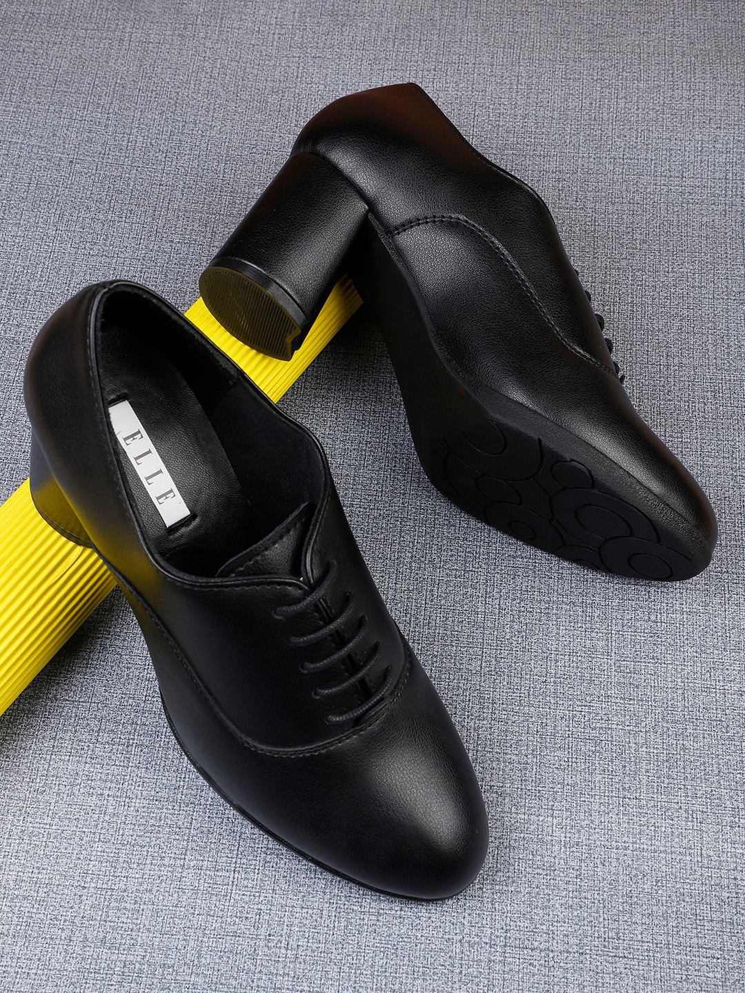 

ELLE Black Block Pumps Heels
