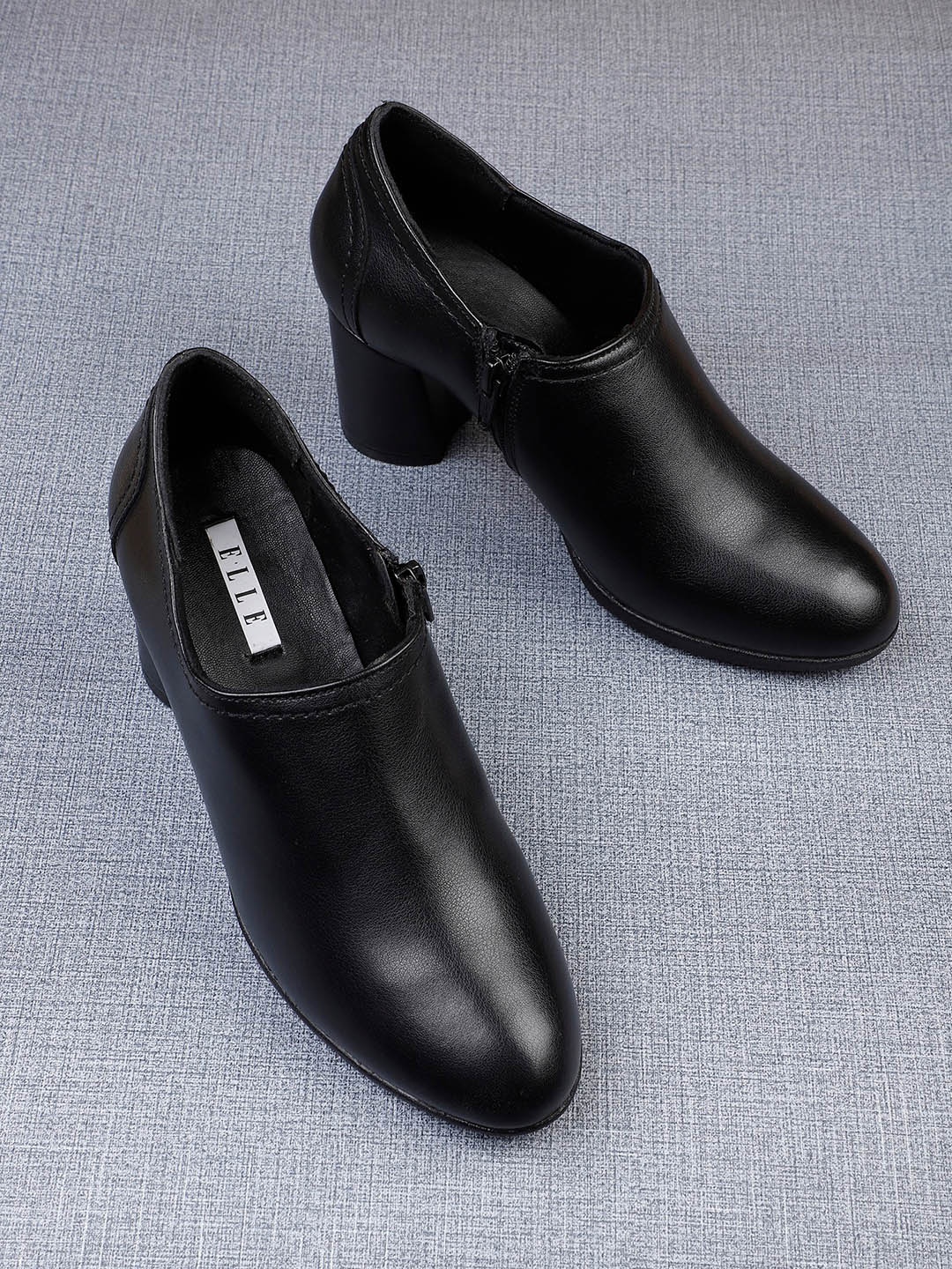 

ELLE Textured Block Pumps, Black