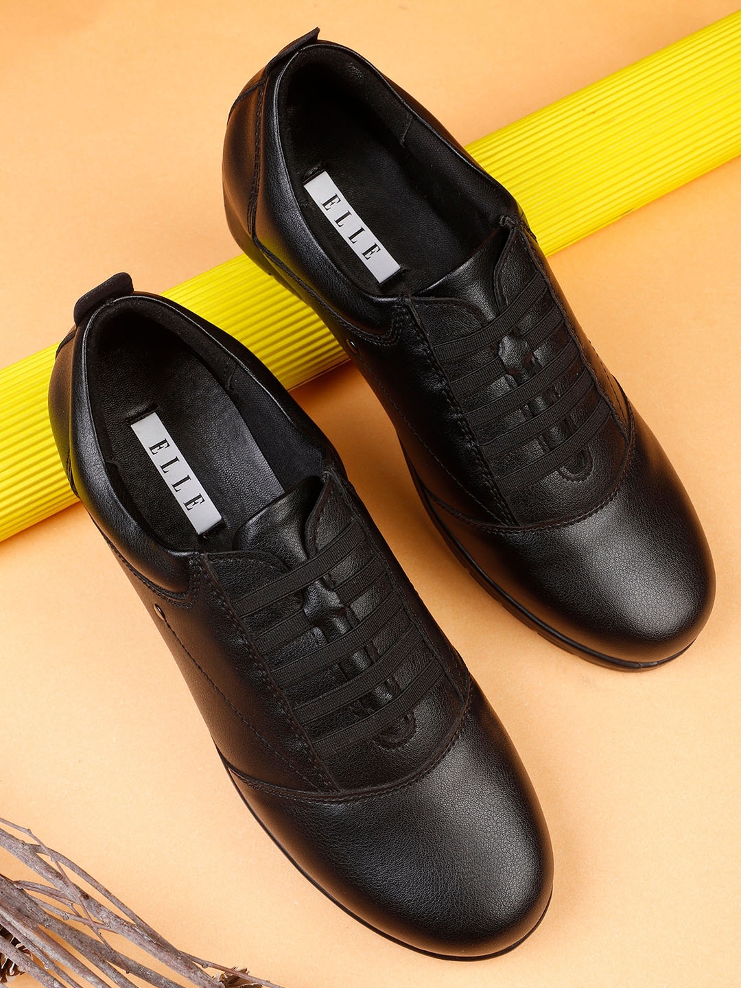 

ELLE Women Lightweight Lace-Up Sneakers, Black