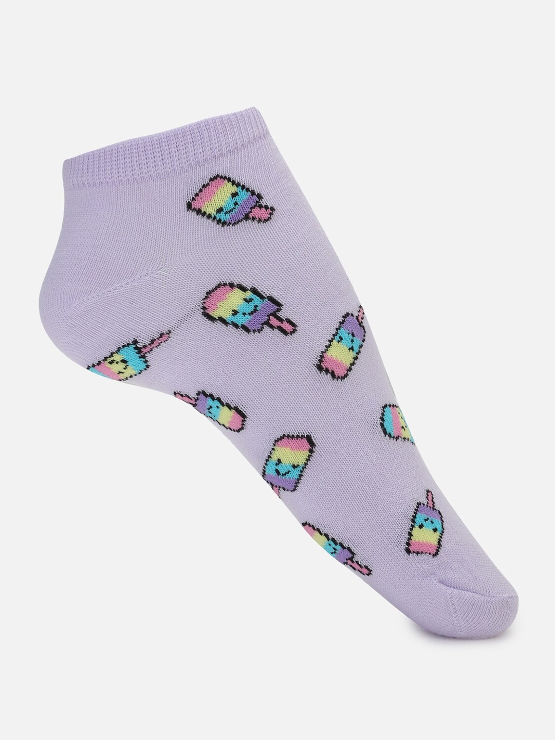 

FOREVER 21 Women Printed Ankle-Length Socks, Purple