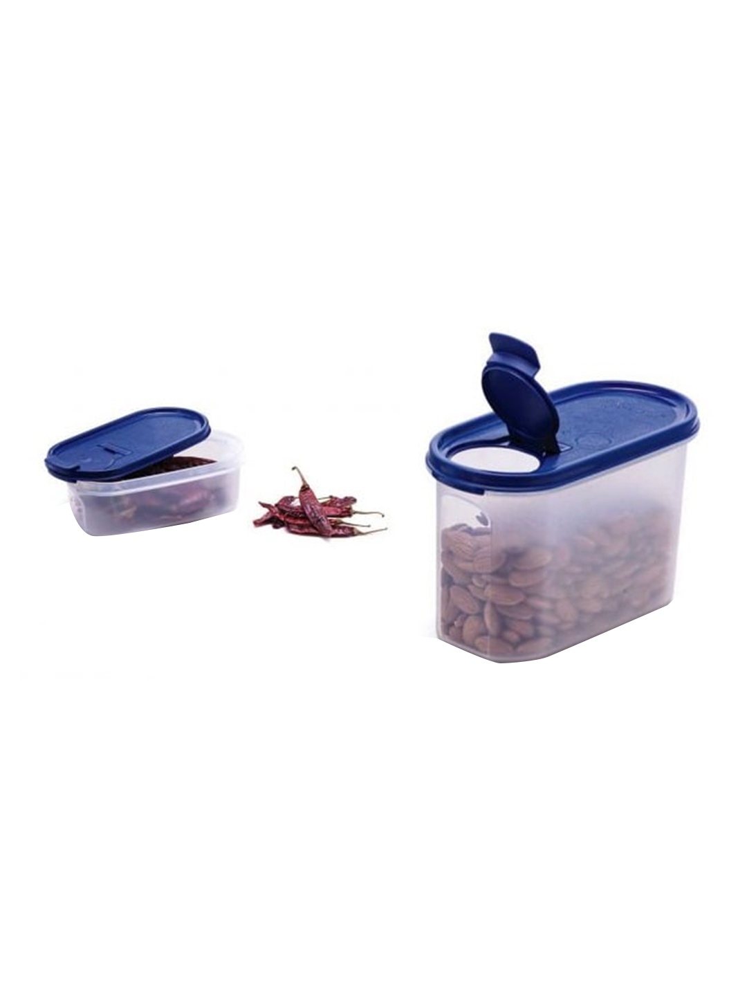 

SignoraWare Dishwasher And Microwave Safe Solid Storage Jar 1.1L+500ml, Blue