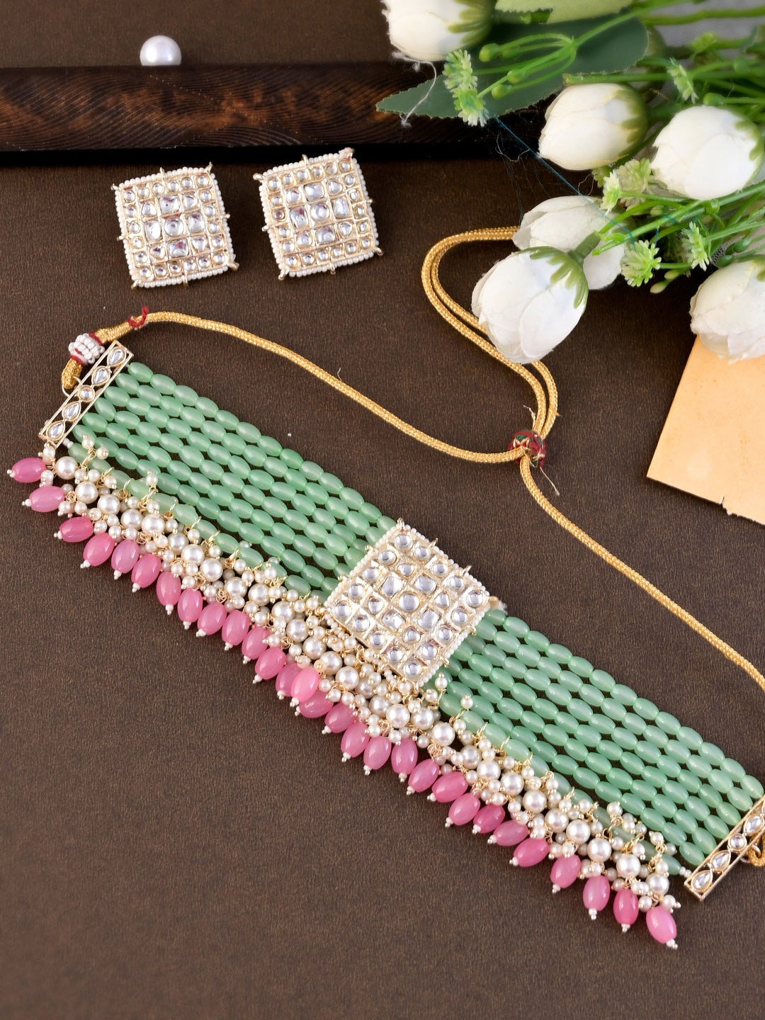 

Shoshaa Gold-Plated & Kundan Studded Jewellery Set
