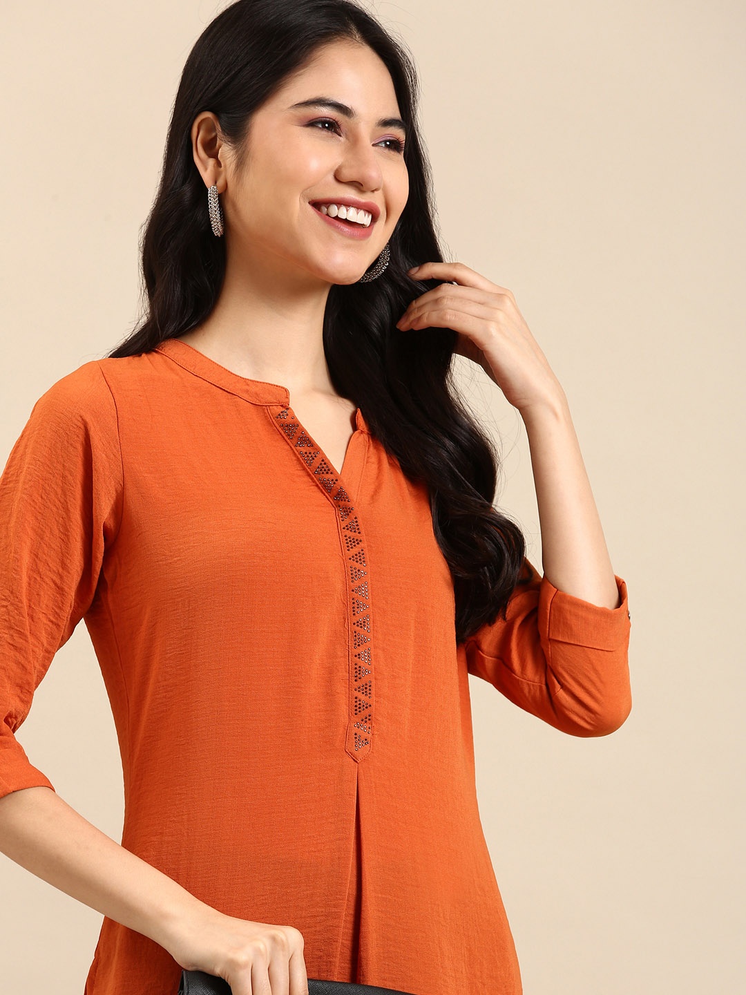 

SHOWOFF Women Orange Kurta