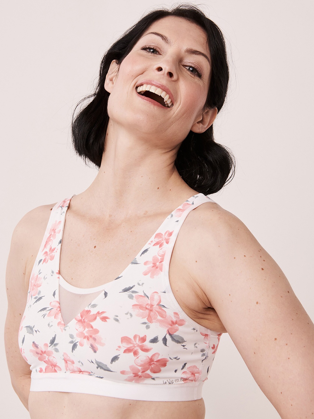 

La Vie en Rose Floral Printed Lightly Padded Tank Bra 10200163, White