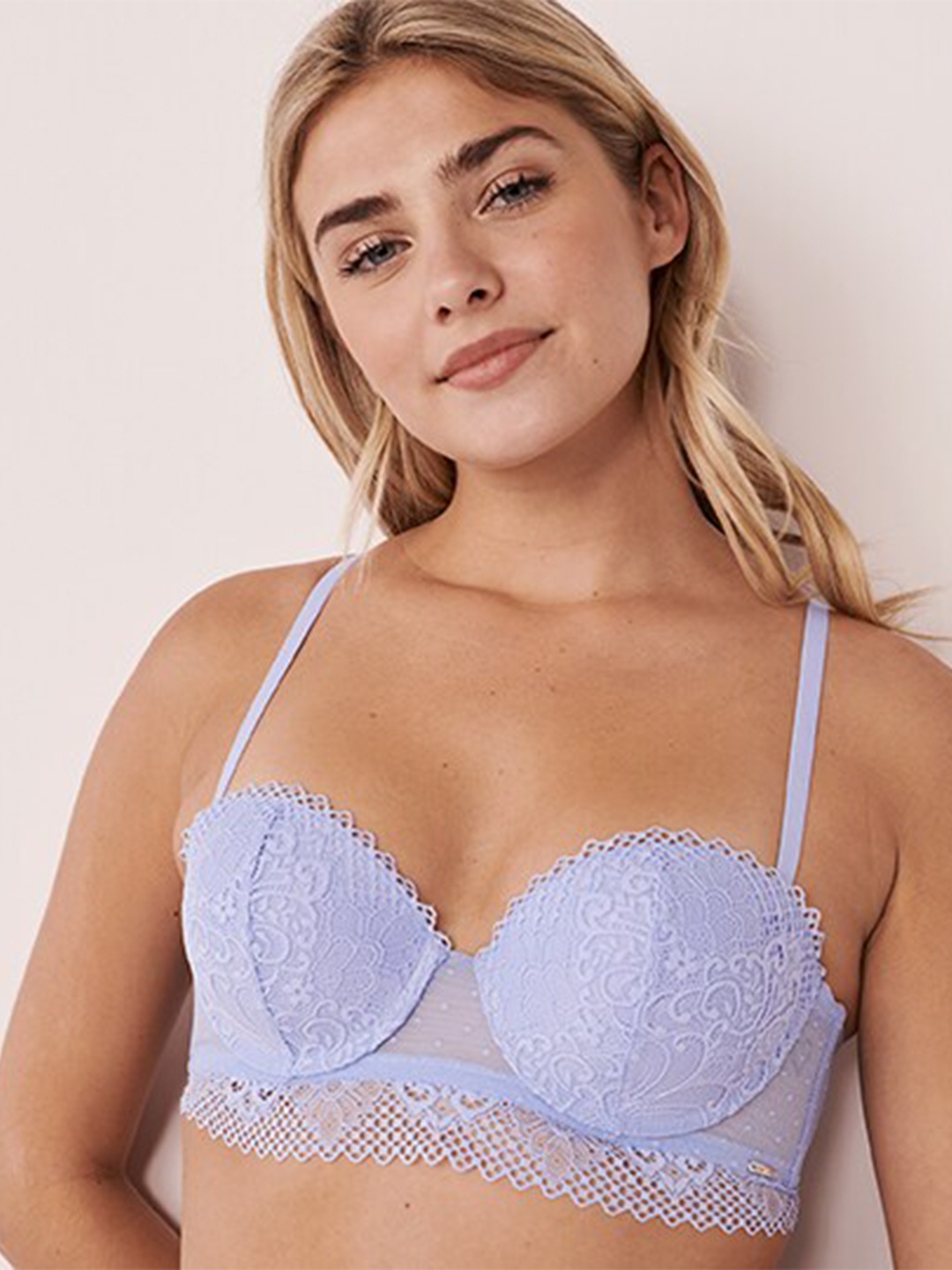 

La Vie en Rose Blue Floral Printed Heavily Padded Underwired Bra
