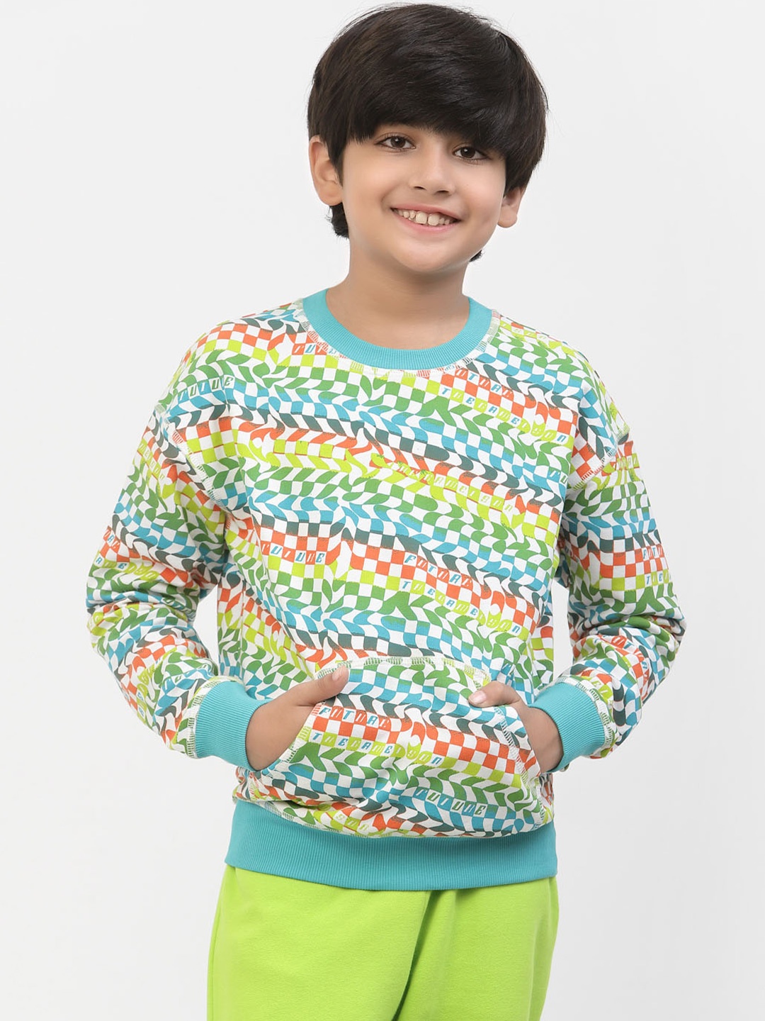 

SPUNKIES Boys Printed Cotton Sweatshirt, Blue