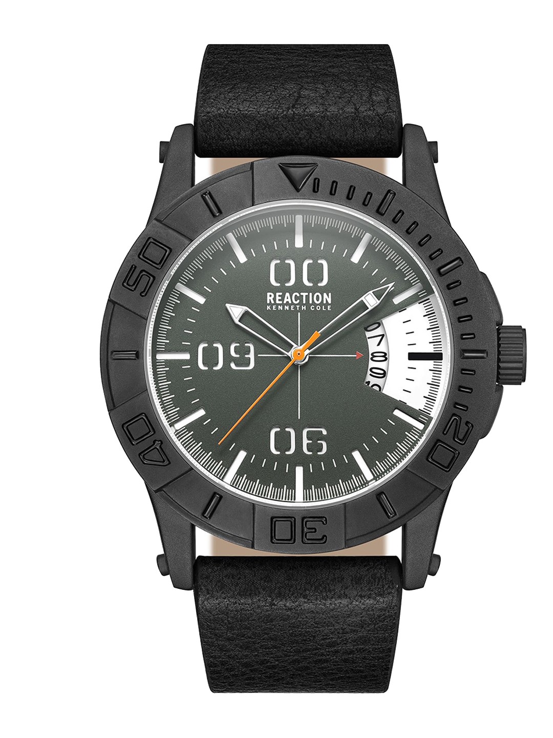 

REACTION KENNETH COLE Men Leather Strap Analogue Watch KRWGB9007202, Green