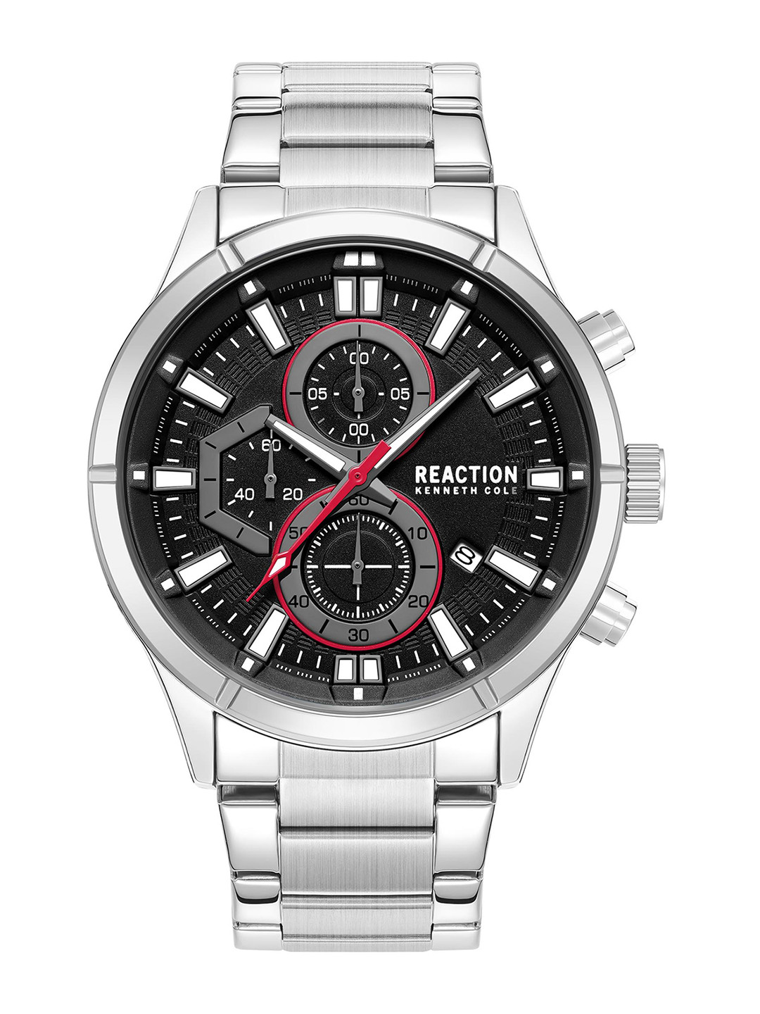 

REACTION KENNETH COLE Men Chronograph Bracelet Style Strap Analogue Watch KRWGI9006801, Black