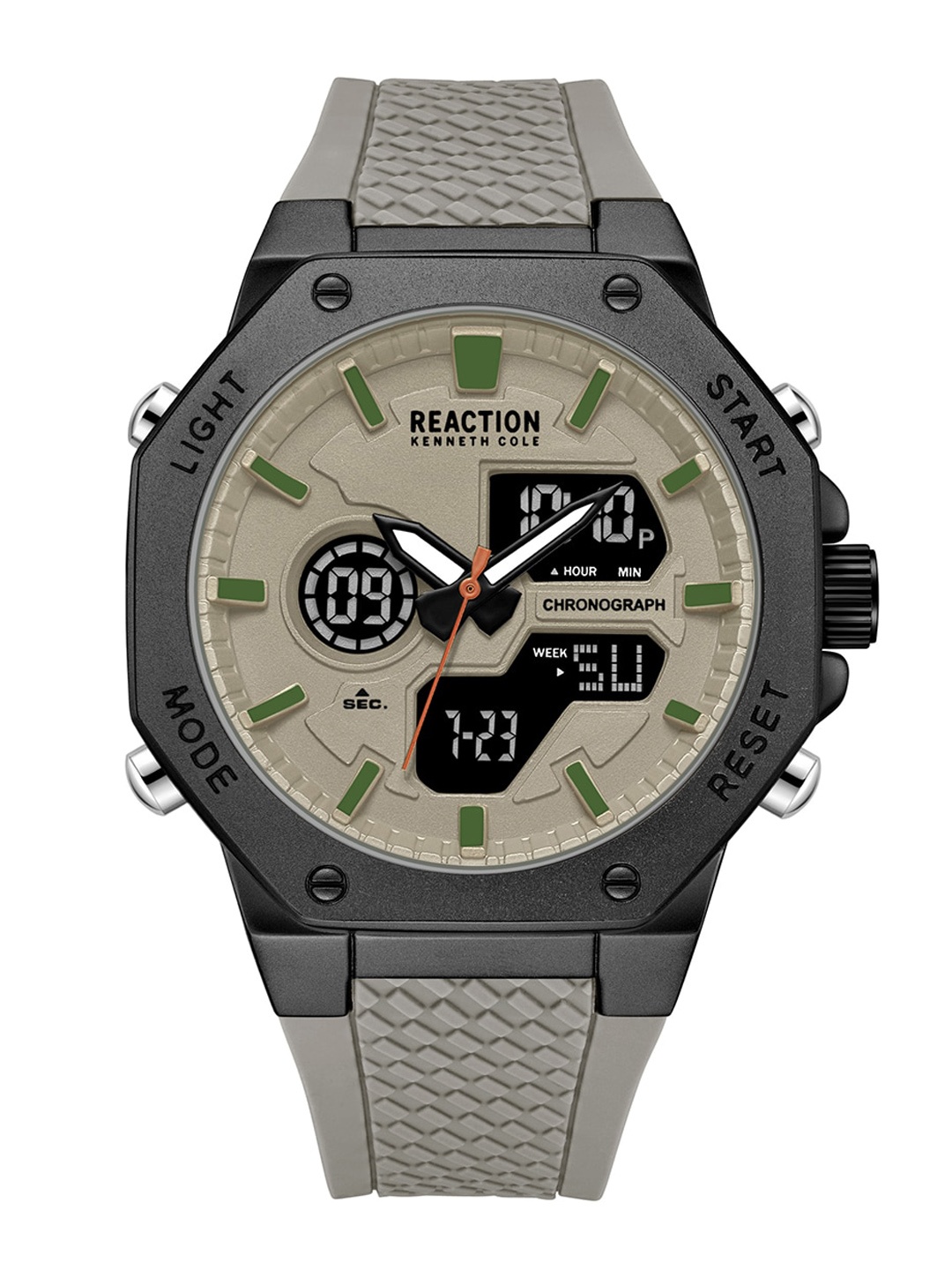 

REACTION KENNETH COLE Men Analogue and Digital Strap Watch KRWGP9005703, Grey