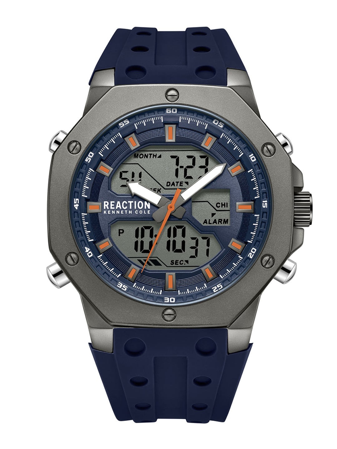

REACTION KENNETH COLE Men Analogue and Digital Strap Watch KRWGP9005601, Blue