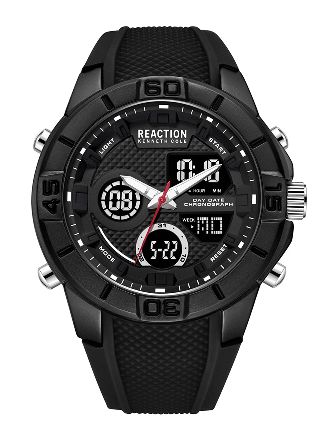 

REACTION KENNETH COLE Men Analogue and Digital Strap Watch KRWGP2192104, Black