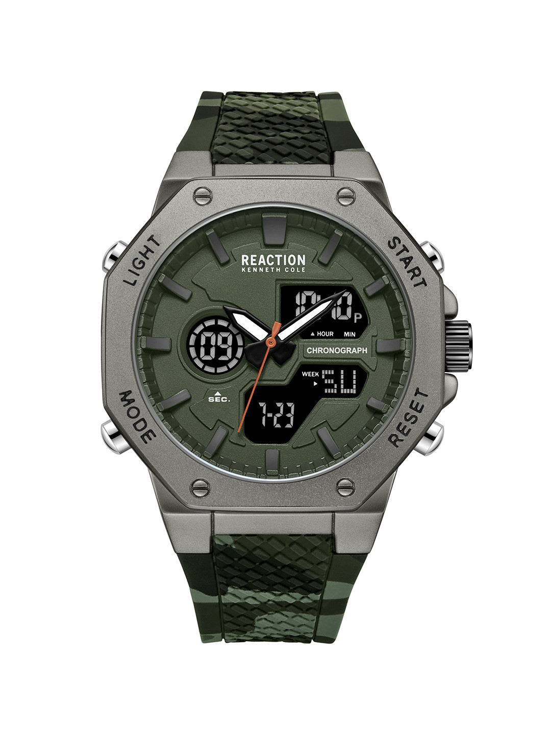 

REACTION KENNETH COLE Men Analogue and Digital Strap Watch KRWGP9005701, Green
