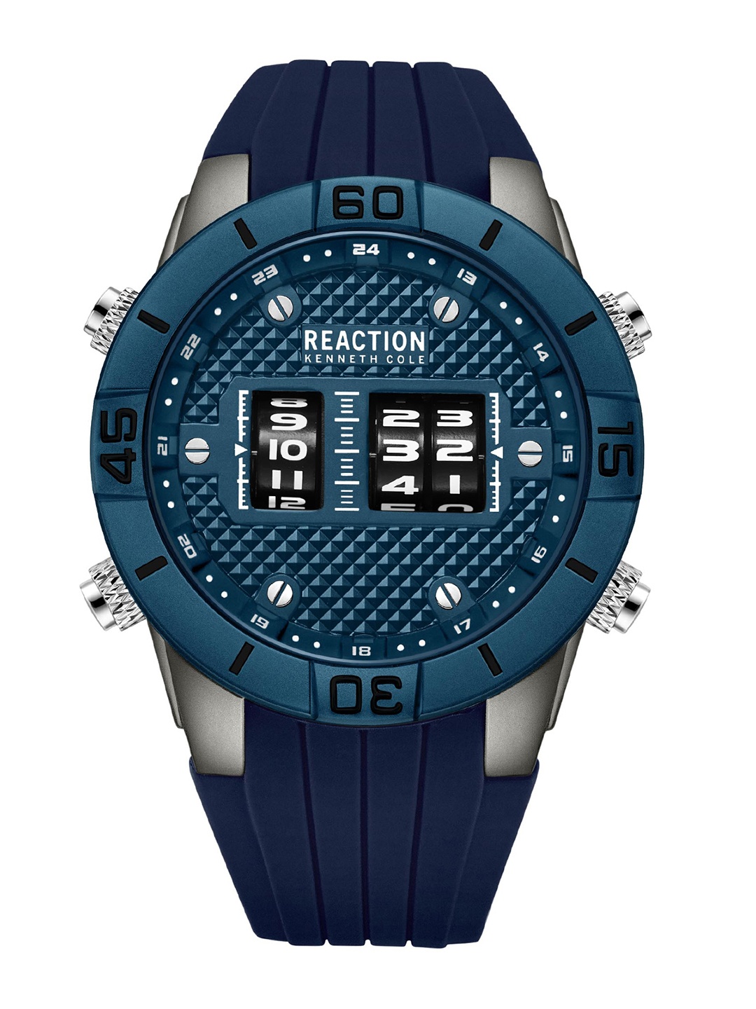 REACTION KENNETH COLE Men Textured Strap Digital Watch KRWGQ9006001, Blue