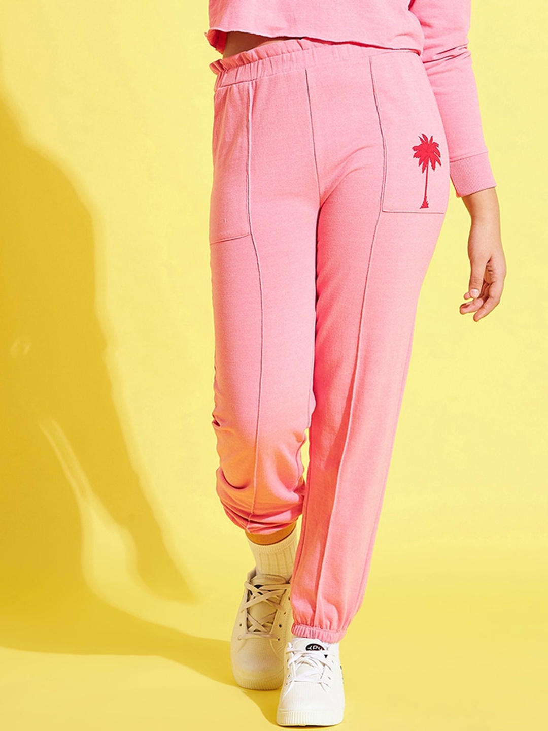 

Noh.Voh - SASSAFRAS Kids Girls Solid Cotton Joggers, Pink
