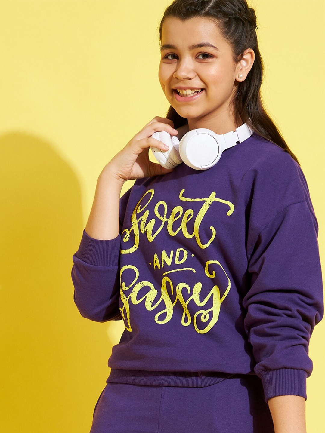 

Noh Voh - SASSAFRAS Kids Girls Printed Sweatshirt, Purple