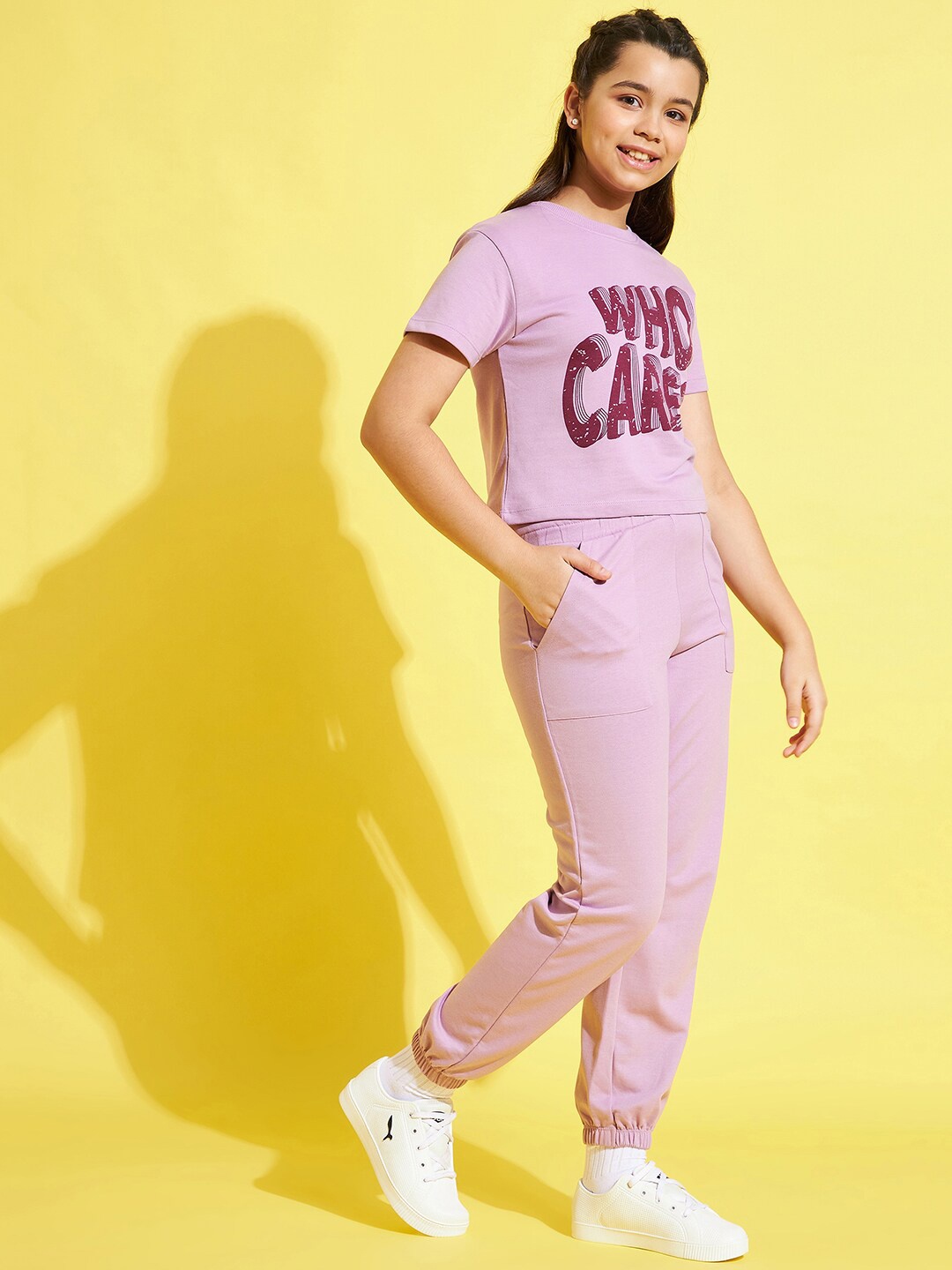

Noh Voh - SASSAFRAS Girls Printed T-shirt with Joggers, Lavender