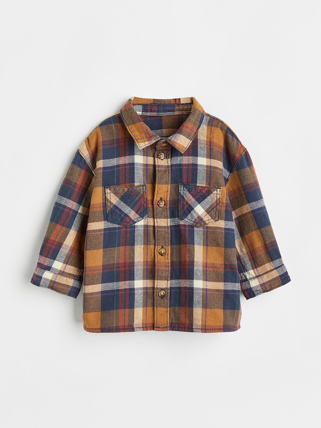 

H&M Boys Cotton Flannel Shirt, Brown