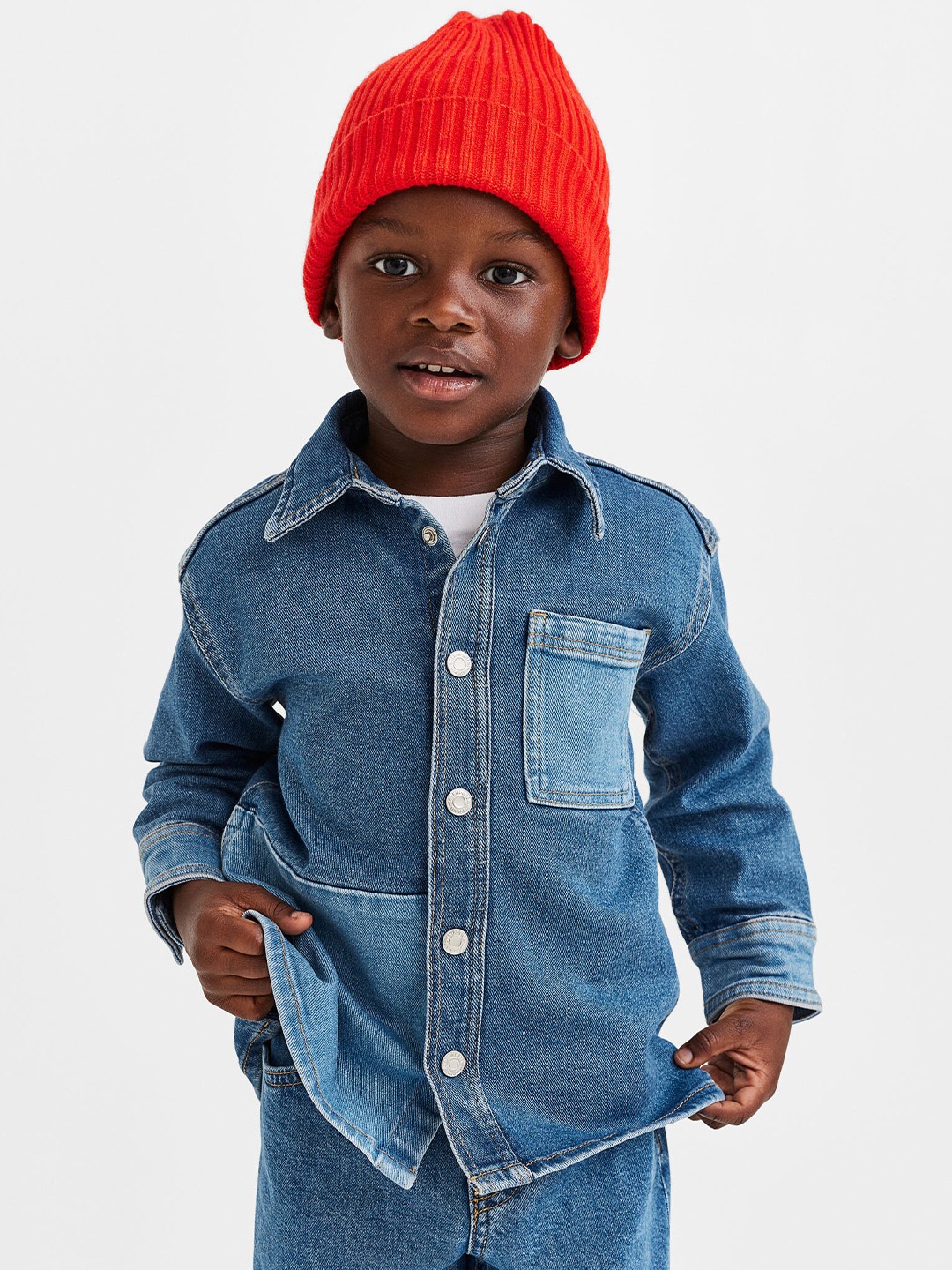 

H&M Boys Navy Blue Comfort Stretch Denim Jacket