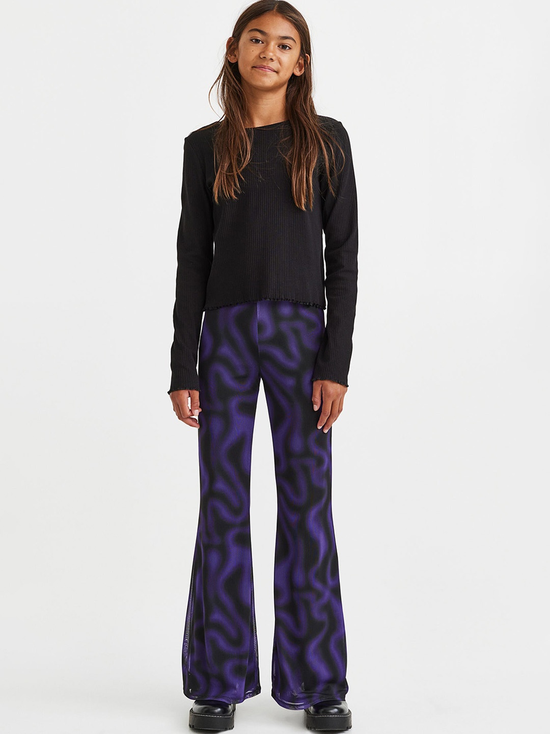 

H&M Girls Flared Leggings, Purple