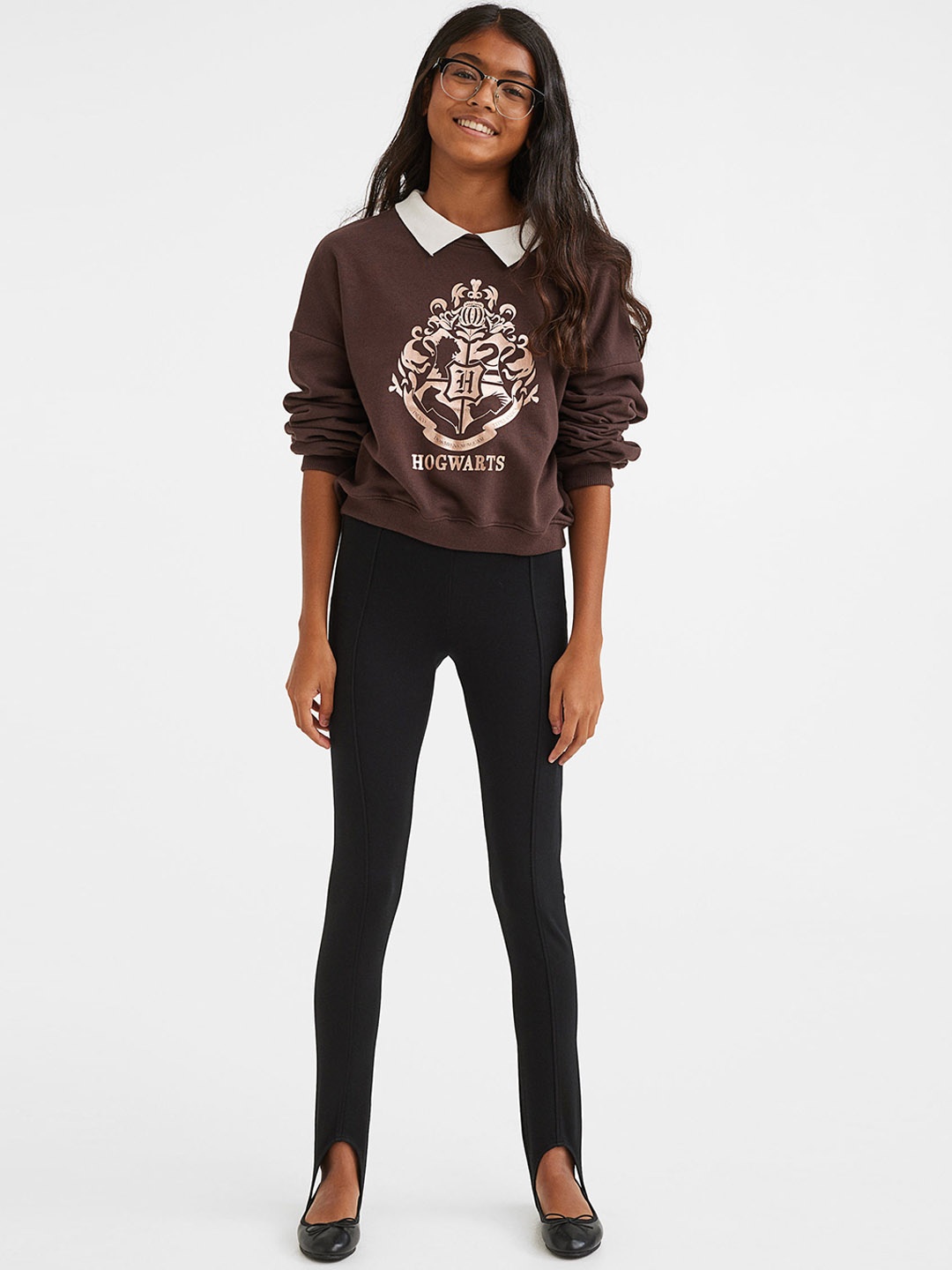 

H&M Girls Solid Leggings, Black