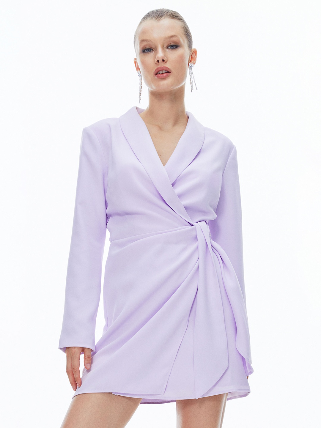 

H&M Women Crepe Blazer Dress, Purple
