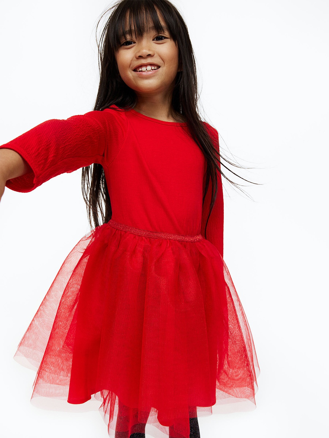 

H&M Girls Tulle-skirt dress, Red