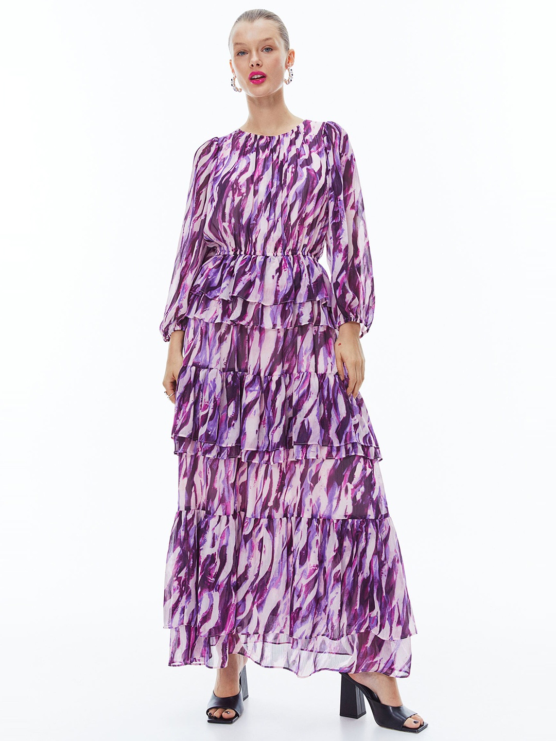 

H&M Chiffon Maxi Dress, Purple