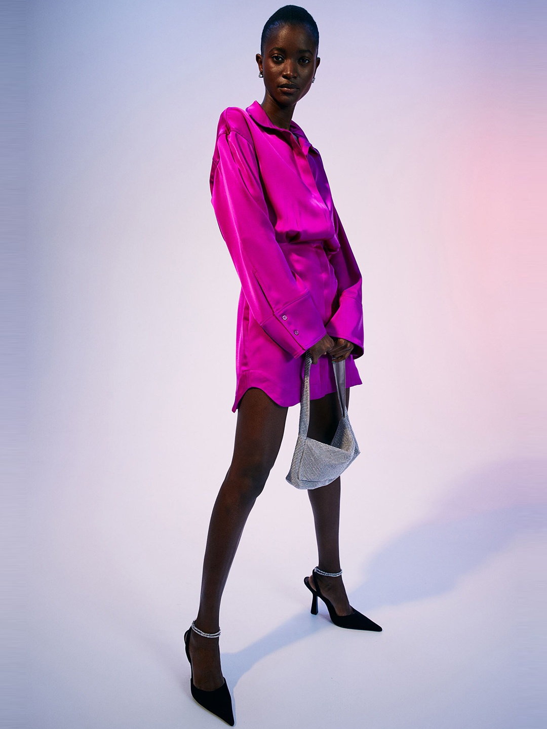 

H&M Purple Solid Shirt Dress
