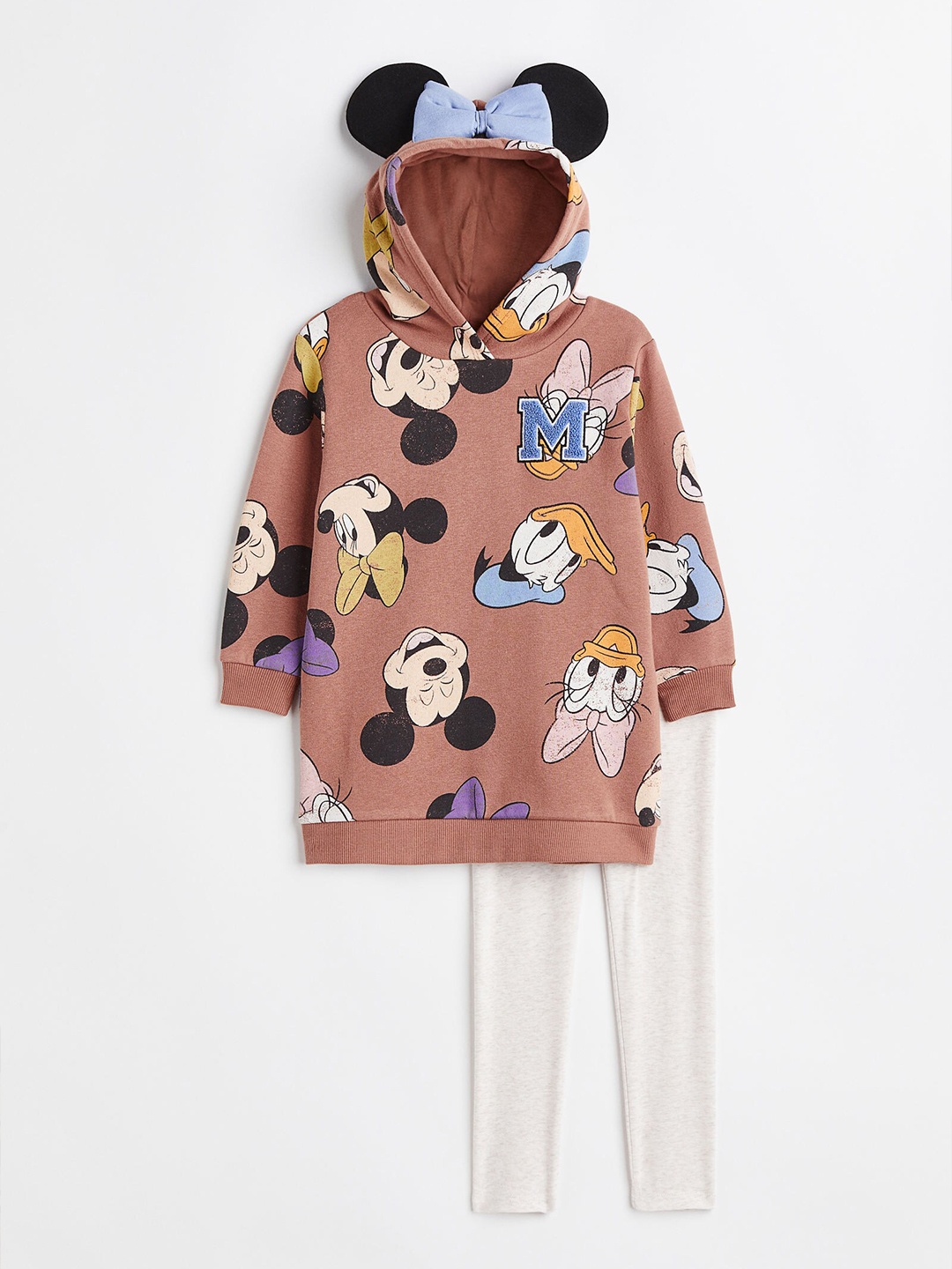 

H&M Girls 2-Piece Printed Sweatshirt Set, Beige