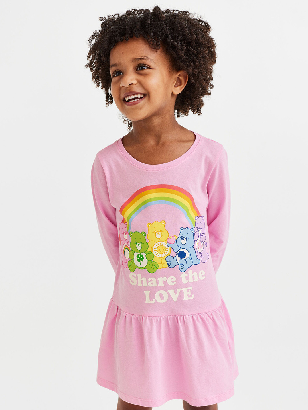 

H&M Kids Cotton Printed Drop-Waist Dress, Multi