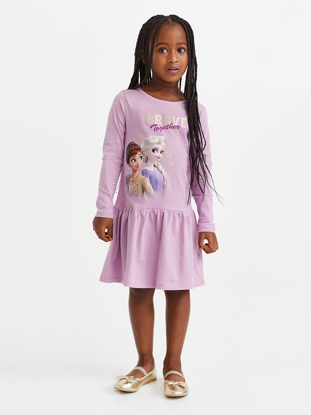 

H&M Girls Pink Printed Patterned Cotton Dress