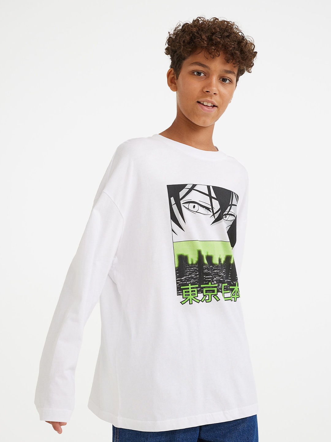 

H&M Boys Print-Motif Jersey Top, White