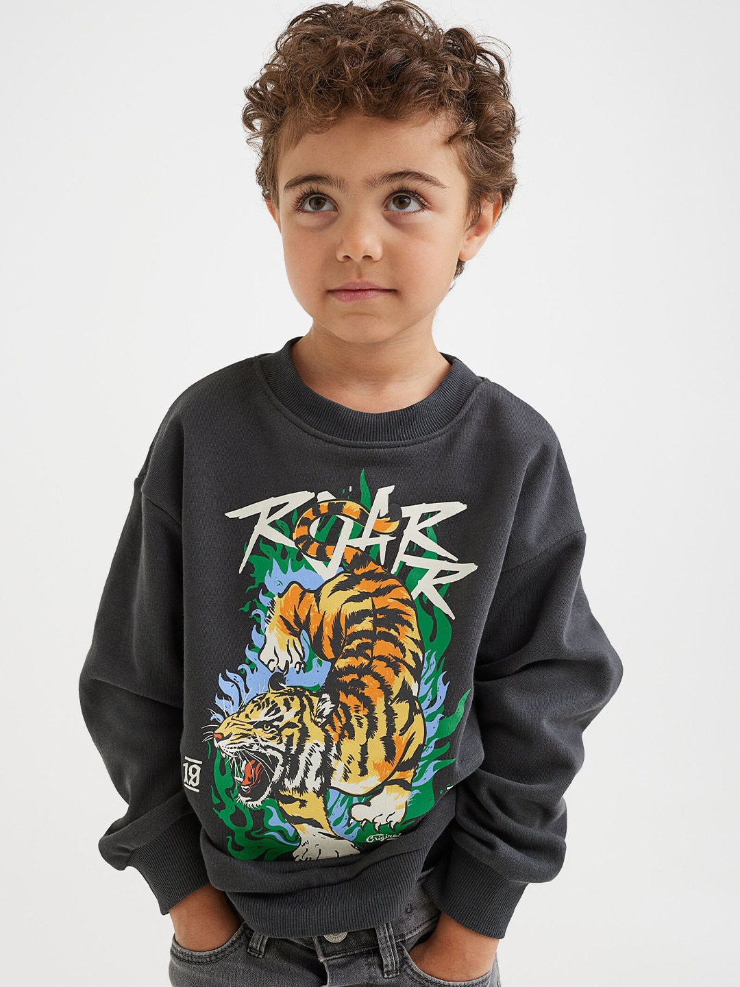 

H&M Boys Grey Oversized Sweatshirt